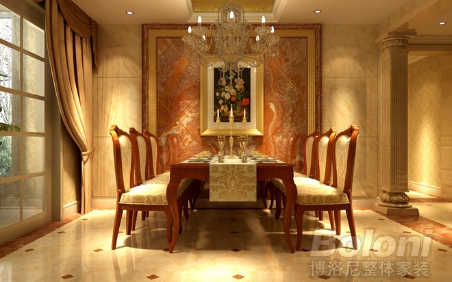 小区:天润福熙大道 户型:四室两厅三卫 面积:套内210平米 客户要求:奢华的欧式装饰风格 户型缺点:格局功能区域分区界限模糊,房高较低 公司造价:60万元 主要建材:大理石、微晶石瓷砖、壁纸、实木地板,欧式石膏饰品等 本案对空间的生活气度和生活品质的表现,源于设计师对主人生活态度的体察,整个空间都流露出优雅与成熟的气质,让人心中倍感恬静与舒适。连主人也乐于融于这样一个令人感动的地方。米色的大环境,配以奢华的材质,古典的饰物为空间增添几许文化氛围,也展现了主人对生活的追求。 本案虽然是一个很容易让人堆砌的
